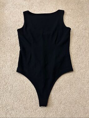 Abercrombie & Fitch Black Sleeveless High Neck Low Back Fitted Bodysuit